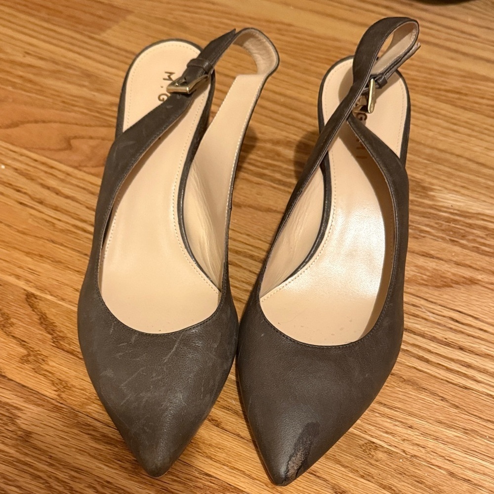 M. Gemi Dark Brown Slingback Heels